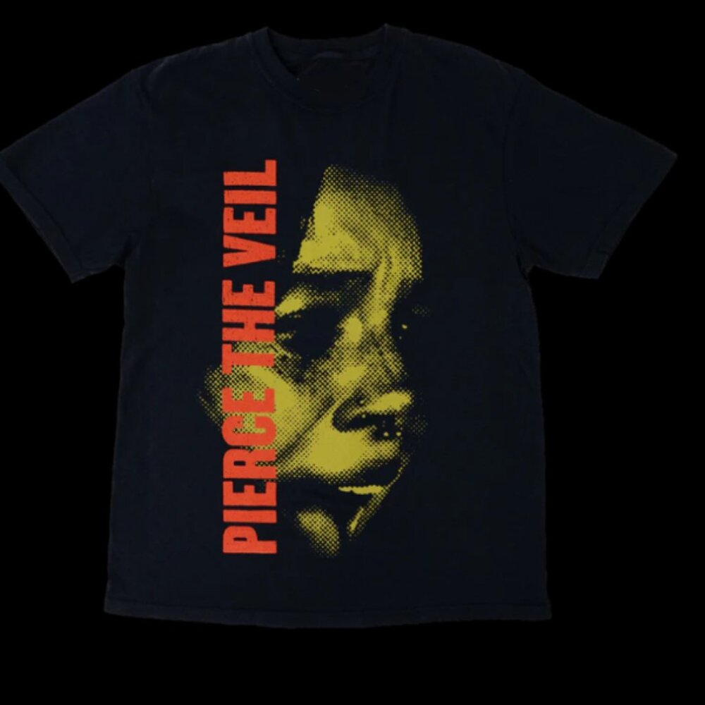 Pierce the Veil Face Graphic Band T-Shirt Black Post Hardcore Emo Rock Tee